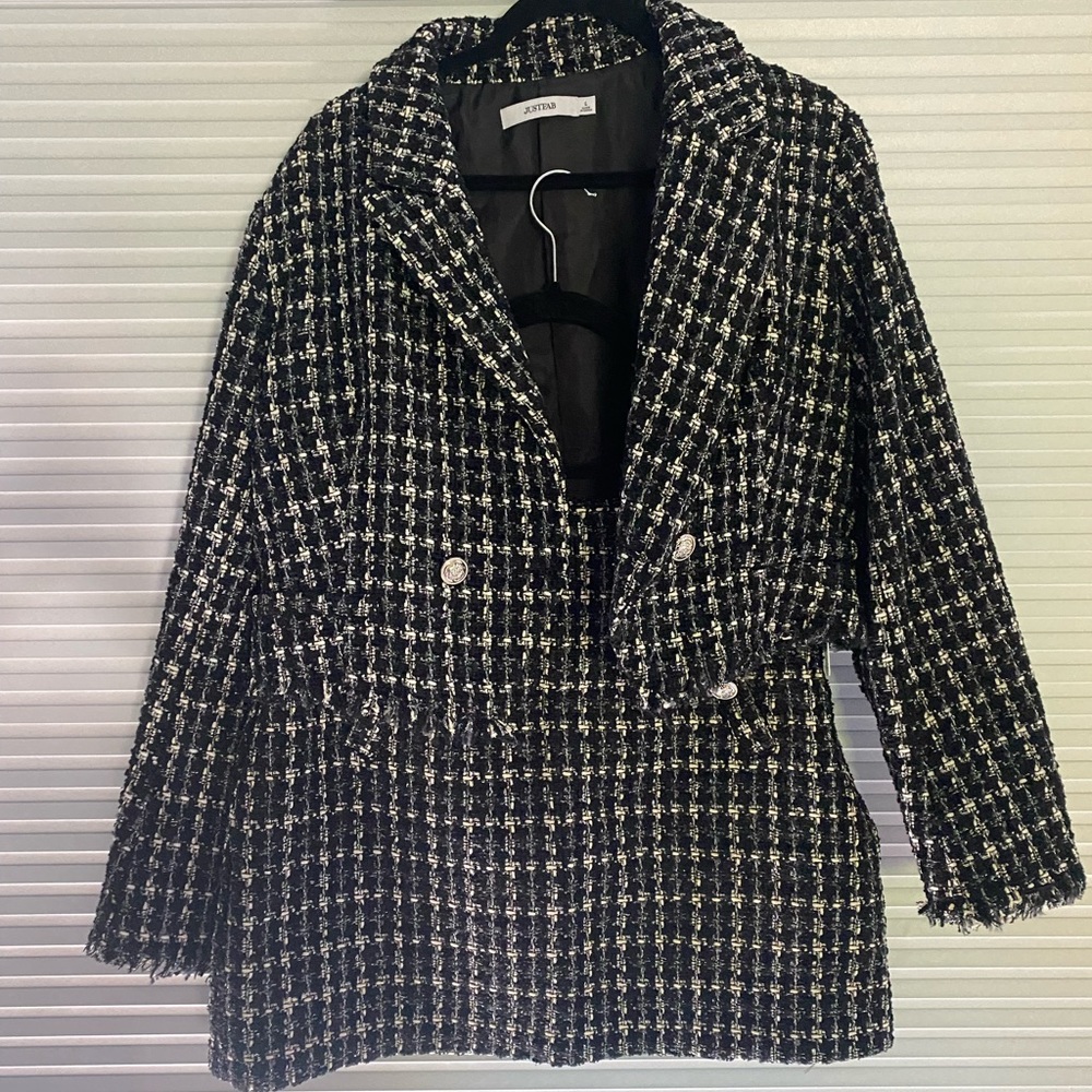 Tweed blazer and skirt set